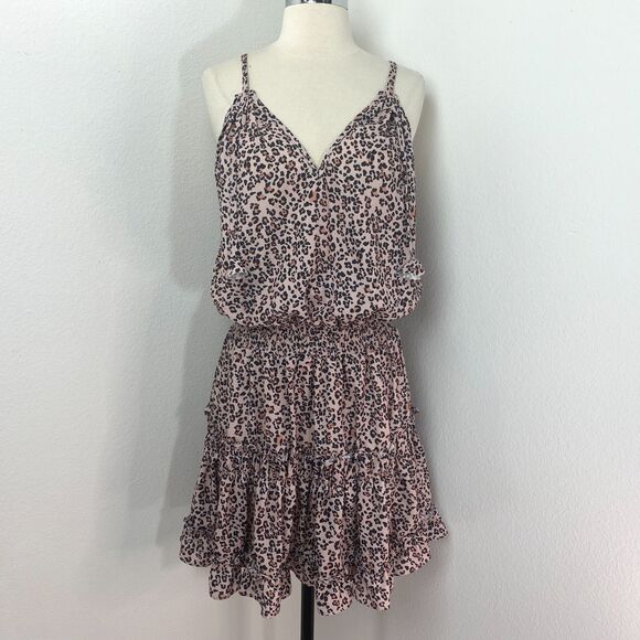 Chicme Animal Print Mini Dress Lg Whimsy Goth Fairy Gypsy Boho Festival Travel - Picture 1 of 12